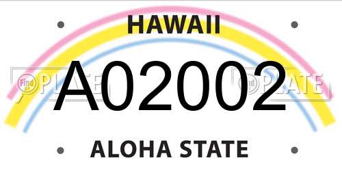 A02002 Hawaii License Plate