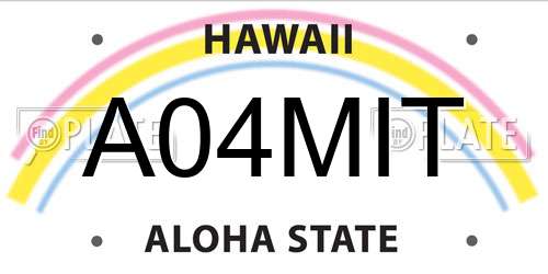 A04MIT Hawaii License Plate