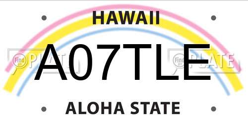 A07TLE Hawaii License Plate