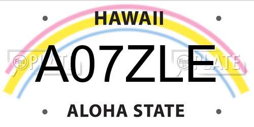 A07ZLE Hawaii License Plate