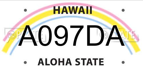 A097DA Hawaii License Plate