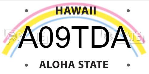 A09TDA Hawaii License Plate