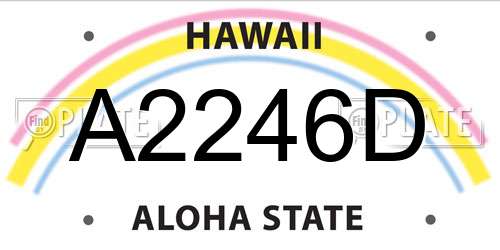 A2246D Hawaii License Plate
