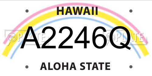 A2246Q Hawaii License Plate