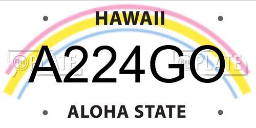 A224GO Hawaii License Plate