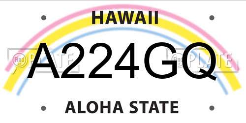 A224GQ Hawaii License Plate