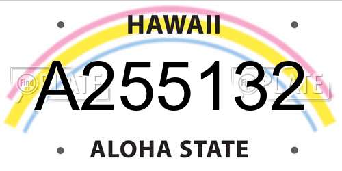 A255132 Hawaii License Plate