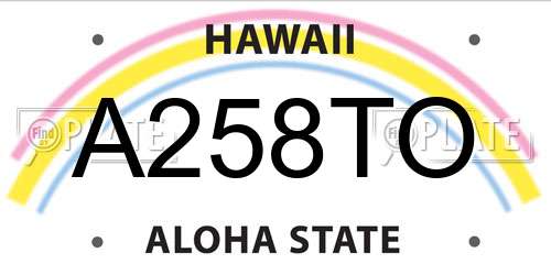 A258TO Hawaii License Plate