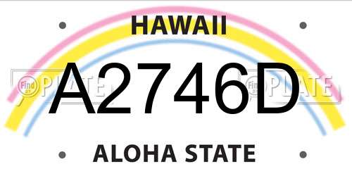A2746D Hawaii License Plate