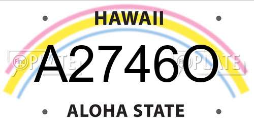 A2746O Hawaii License Plate
