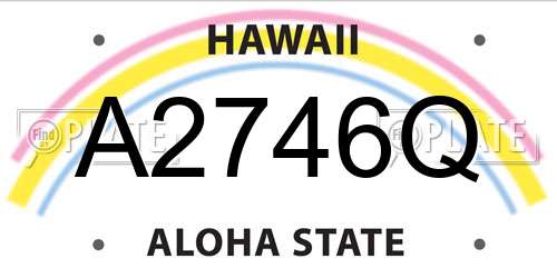 A2746Q Hawaii License Plate