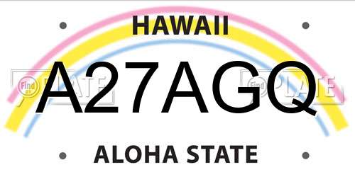 A27AGQ Hawaii License Plate