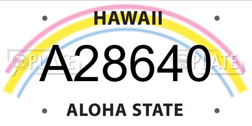 A28640 Hawaii License Plate