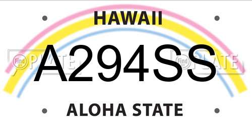 A294SS Hawaii License Plate