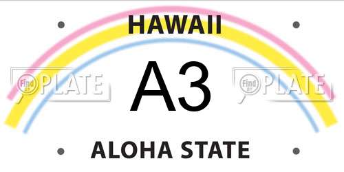 A3 Hawaii License Plate