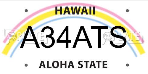 A34ATS Hawaii License Plate