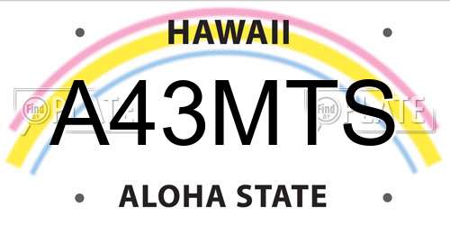 A43MTS Hawaii License Plate
