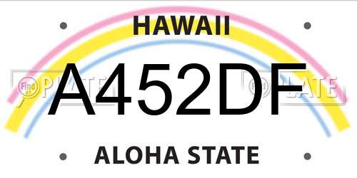 A452DF Hawaii License Plate