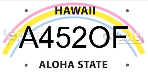 A452OF Hawaii License Plate