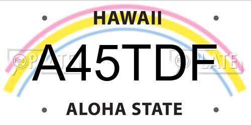 A45TDF Hawaii License Plate