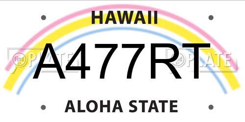 A477RT Hawaii License Plate