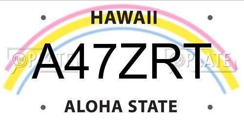 A47ZRT Hawaii License Plate