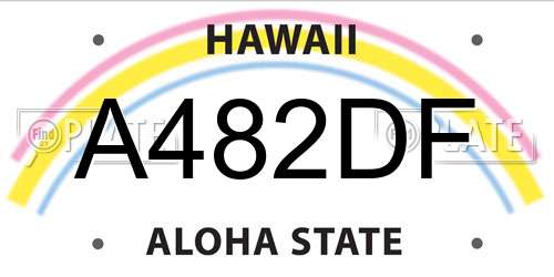 A482DF Hawaii License Plate