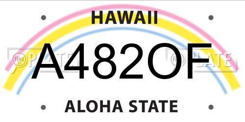 A482OF Hawaii License Plate