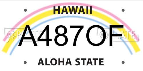 A487OF Hawaii License Plate