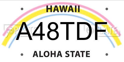 A48TDF Hawaii License Plate
