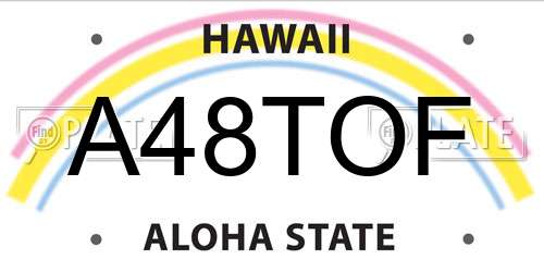 A48TOF Hawaii License Plate