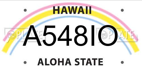 A548IO Hawaii License Plate