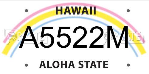 A5522M Hawaii License Plate