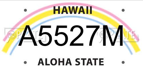 A5527M Hawaii License Plate