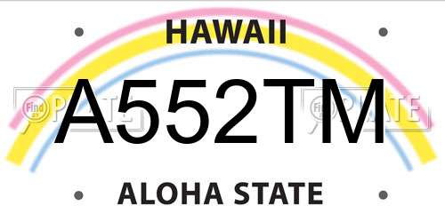 A552TM Hawaii License Plate