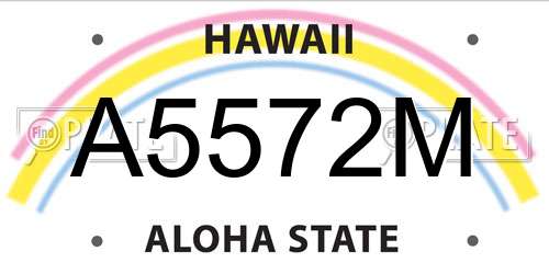 A5572M Hawaii License Plate
