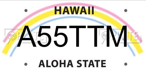 A55TTM Hawaii License Plate