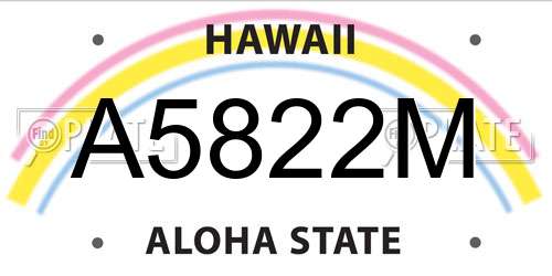 A5822M Hawaii License Plate