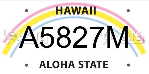 A5827M Hawaii License Plate