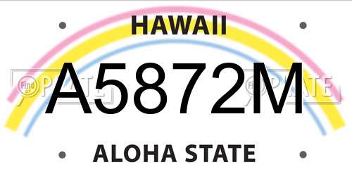 A5872M Hawaii License Plate