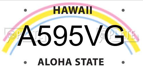 A595VG Hawaii License Plate