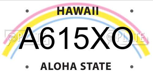 A615XO Hawaii License Plate