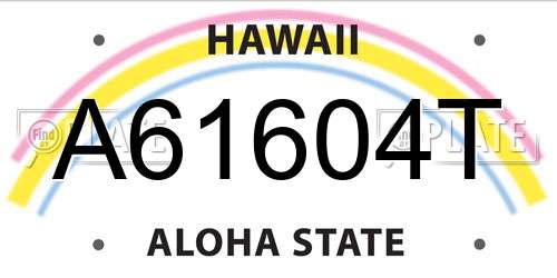 A61604T Hawaii License Plate