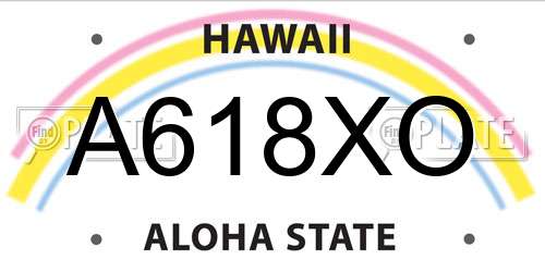 A618XO Hawaii License Plate