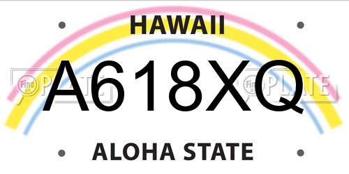 A618XQ Hawaii License Plate