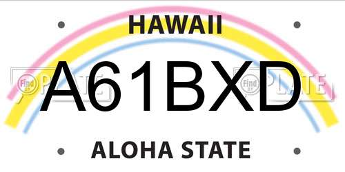 A61BXD Hawaii License Plate