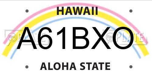 A61BXO Hawaii License Plate
