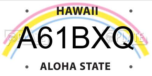 A61BXQ Hawaii License Plate