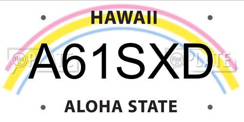 A61SXD Hawaii License Plate