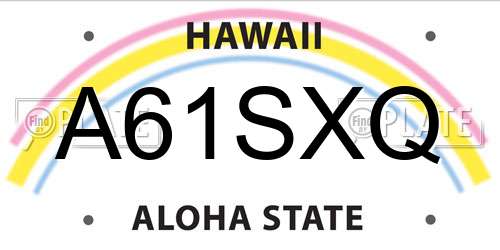 A61SXQ Hawaii License Plate